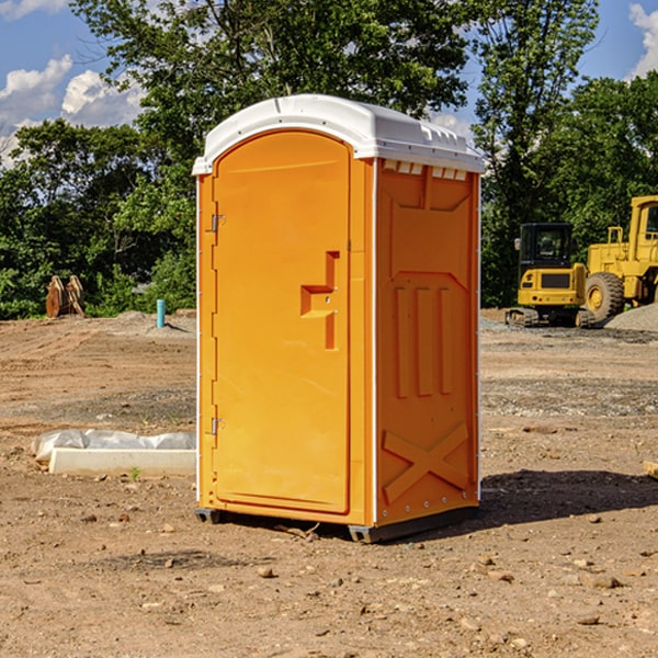 can i customize the exterior of the porta potties with my event logo or branding in Rainbow City